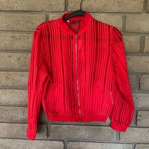 ZARA Red Mesh Bomber Sz. M